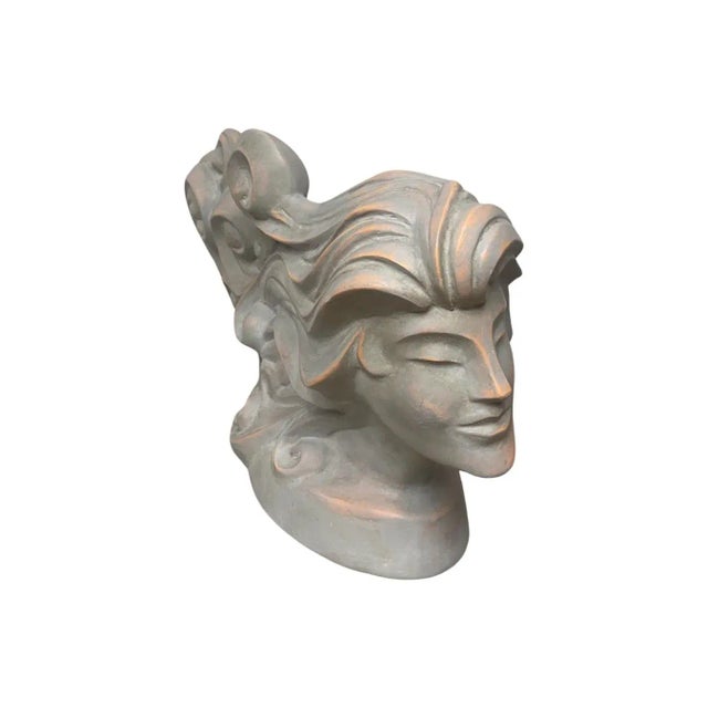 Vintage Postmodern 1980s Head Bust Ceramic Sculpture For Sale - Image 4 of 10
