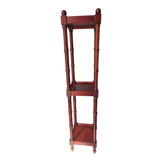3 Tiered Faux Bamboo Stand Pedestal - 2 Available For Sale