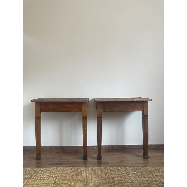 Rustic Pine Console Tables, France, Set of 2 For Sale - Image 14 of 14