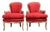 Vintage Carved Wood Upholstered Bergere Chairs - A Pair For Sale