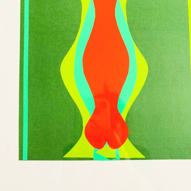 Green Vintage Geometric Abstract Serigraph by H. Gilbert For Sale - Image 8 of 11