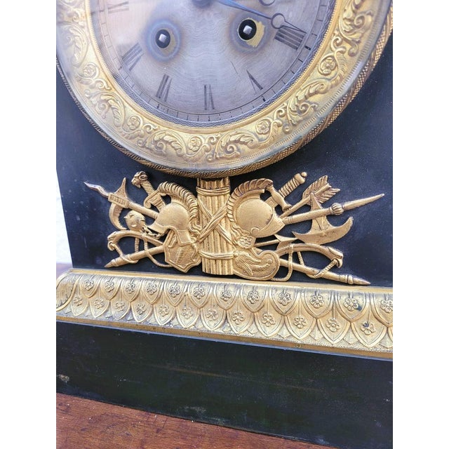 19th Century Clock with Warrior Helmet in Bronze For Sale - Image 12 of 18