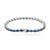 Contemporary Contemporary 9.71 Ct Blue Sapphire Tennis Bracelet in Sterling Silver for Her For Sale - Image 3 of 11