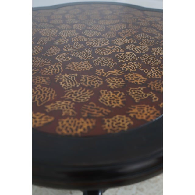Maitland - Smith Maitland Smith Clover Decorated Top Occasional Lamp Table For Sale - Image 4 of 13