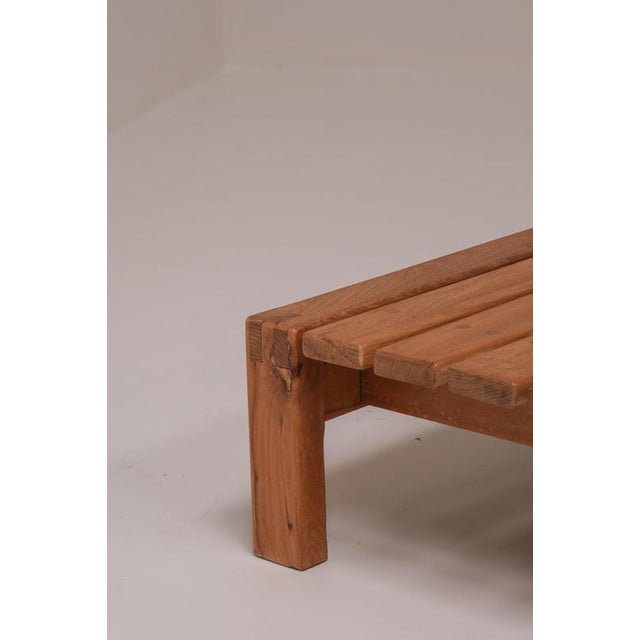 Low Coffee Table Bench in Pine by Maison Regain, France, 1970s For Sale - Image 11 of 13