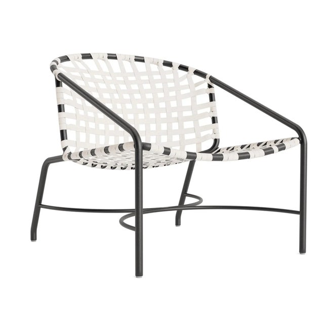 Brown Jordan Kantan Aluminum Suncloth Lounge Chair, Textured Pewter frame with White fabric For Sale - Image 12 of 12