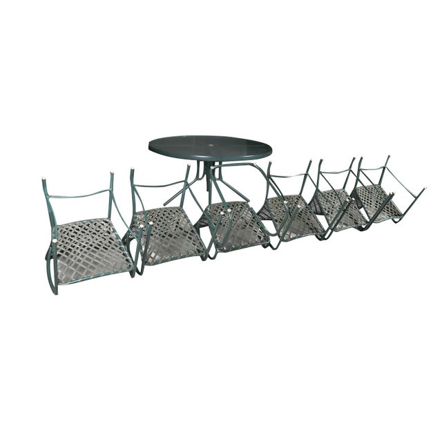 9 Piece Brown Jordan Green Tamiami Outdoor Patio Furniture Set Chairish