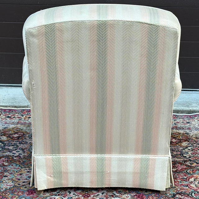 Vintage Baker Furniture Petite Skirted Club Chair With Tight Back For Sale In Philadelphia - Image 6 of 12