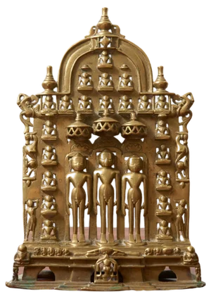 Antique Jain Altarpiece with Three Standing Jinas, 1560