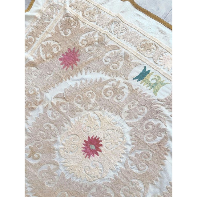 1960s Suzani Wall Hanging Decor - 1960s Embroidery For Sale - Image 5 of 9