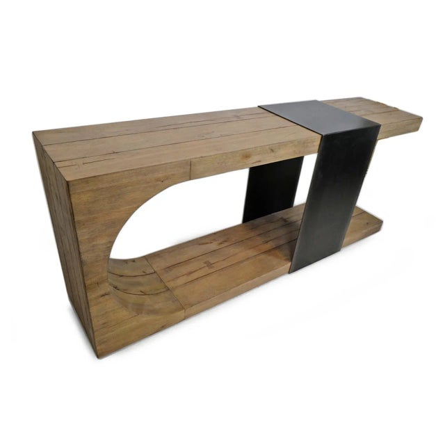 Farmhouse Retro Steel Tie Console Table For Sale - Image 3 of 7