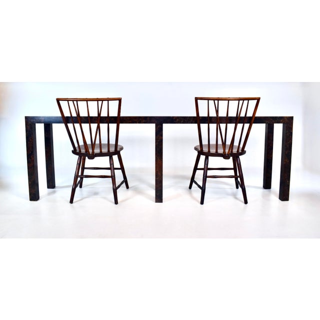 Mid-Century Modern Milo Baughman Parsons Burl Tortoise Console Table For Sale - Image 3 of 11