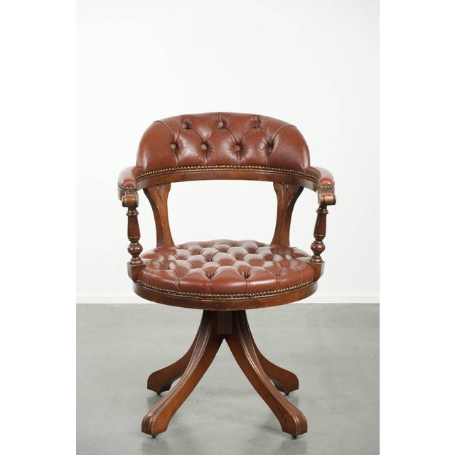 Offered by ByThijs: this English-style cowhide leather Chesterfield office chair in a beautiful brown color. : This lovely...
