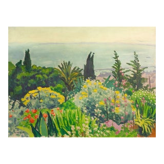 Vintage Coastal Art Print – Spring Garden by Marquet, 16" X 12" For Sale