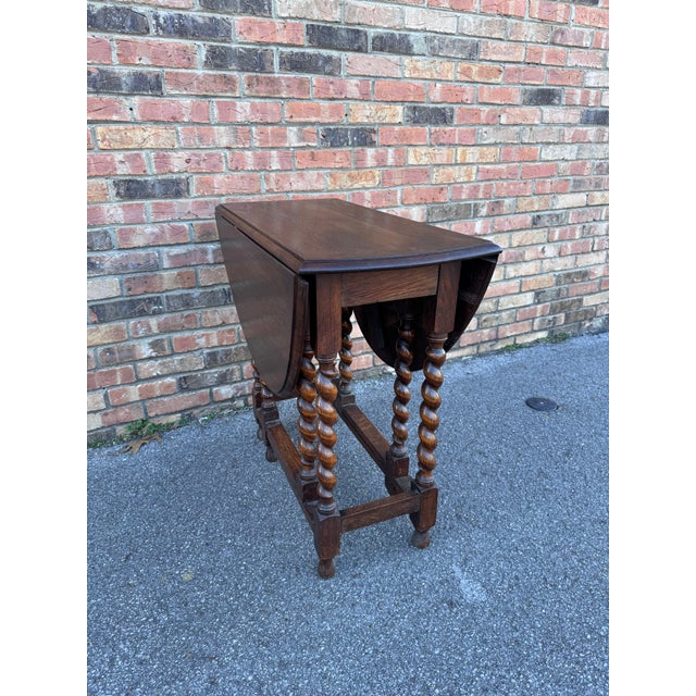 English Antique English Barley Twist Table For Sale - Image 3 of 11