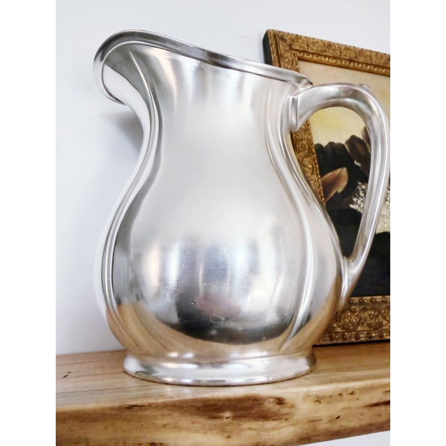 A rare and beautiful antique or early vintage circa 1920-30s heavy silver plated ice water pitcher from a Chicago,...
