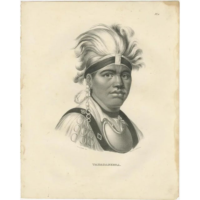 Mid 19th Century Karl Joseph Brodtmann, Portrait of Native American Tawadanega, 1836, Print For Sale - Image 5 of 6