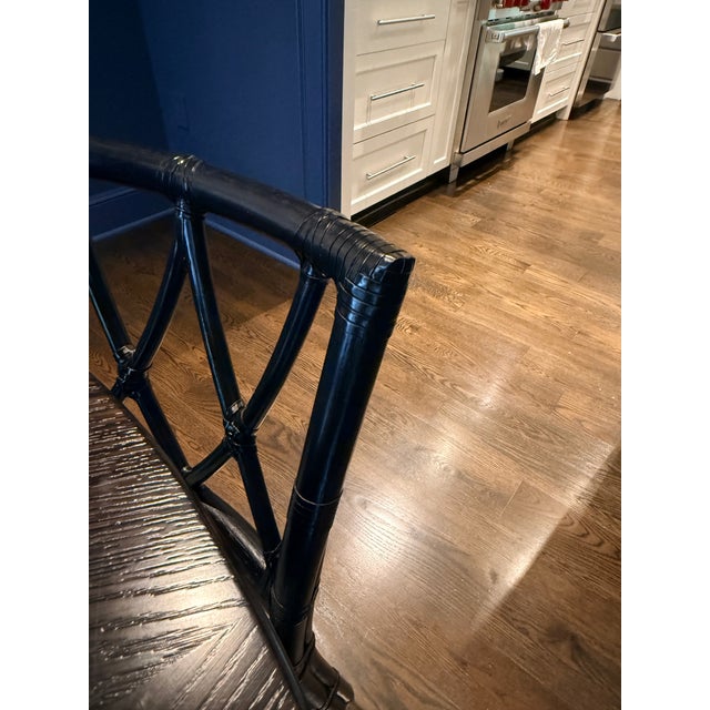1970s Set of 4 Painted McGuire Chairs With Custom Cushions For Sale - Image 5 of 8