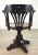 Campaign Style Black and Honey Wood Purser’s Swivel Chair For Sale In Atlanta - Image 6 of 7