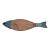 Vintage Salmon Serving Trencher Board Wood Cast Aluminum Head and Tail Winsome Wood For Sale