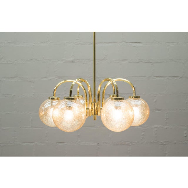 Vintage Golden Ceiling Light with 6 Spheres, 1960s For Sale - Image 6 of 10