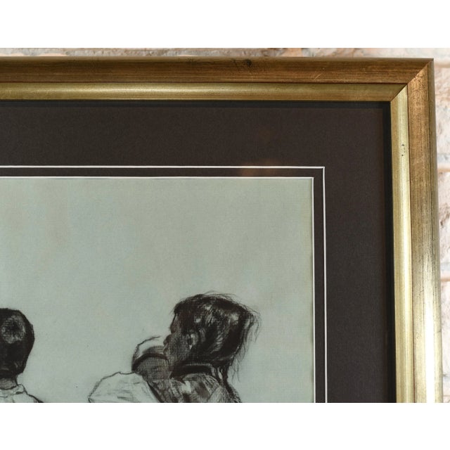 Mid 20th Century Charcoal Drawing South American Figures For Sale In Tampa - Image 6 of 13