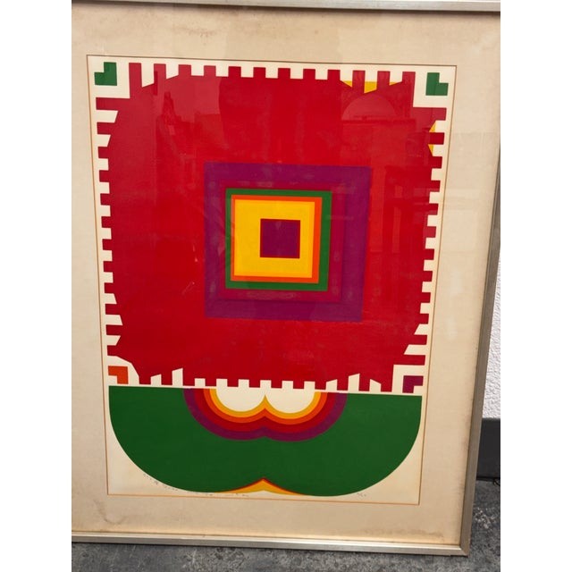 Limited Edition Signed + Numbered Geometric Abstract Serigraph , Vintage For Sale - Image 9 of 12