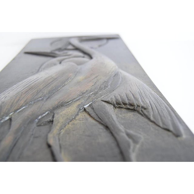1960s Mid-Century Relief with Herons, 1960s For Sale - Image 5 of 7