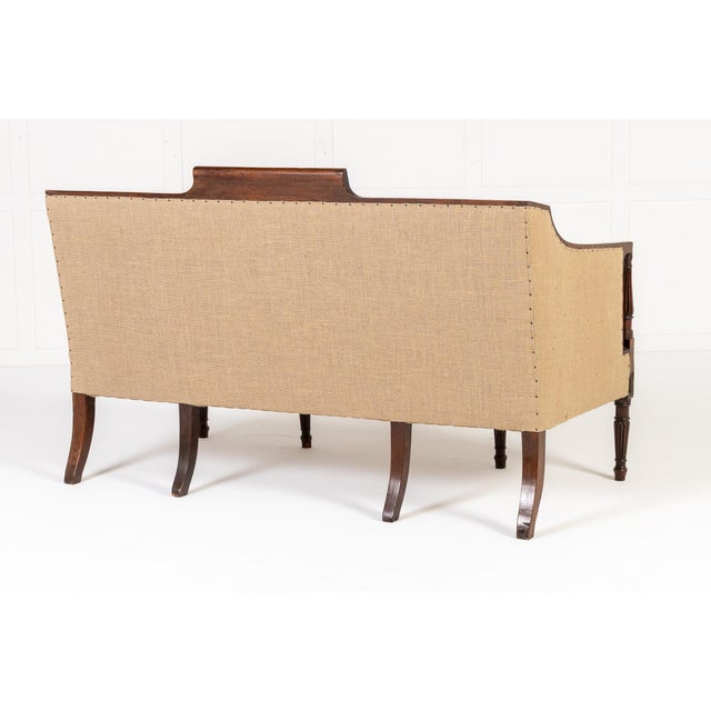 Beige Antique English Regency Mahogany Sofa, 1800s For Sale - Image 8 of 12