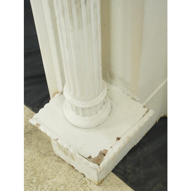 Antique Federal White Wooden Fireplace Mantel For Sale - Image 9 of 13