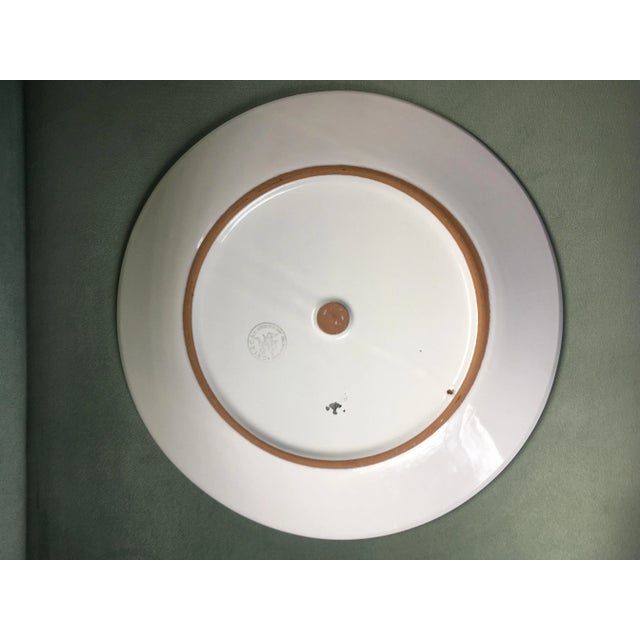 Late 20th Century Vintage Caleca Peach Floral Italian Ceramic Serving Platter For Sale - Image 5 of 13