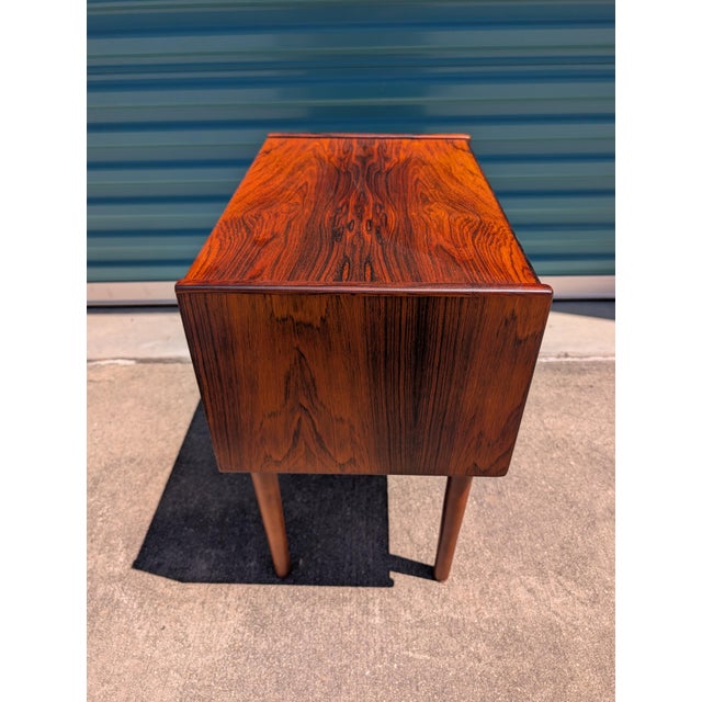 Brown Danish Mid Century Modern Rosewood Nightstand/End Table, C1960s For Sale - Image 8 of 11