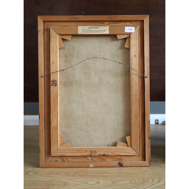 Mid-Century Modern 'Pathway to the Sea' Vintage Original Landscape Oil Painting, Framed For Sale - Image 13 of 13