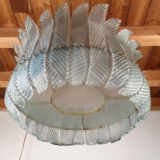 Mid-Century Modern Green Murano Glass Chandelier 1980s For Sale - Image 4 of 11