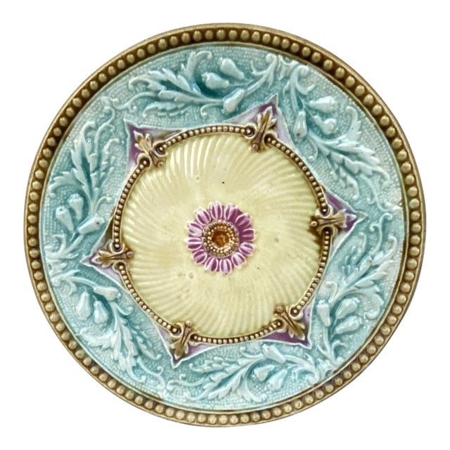 19th Century French Majolica Plate For Sale