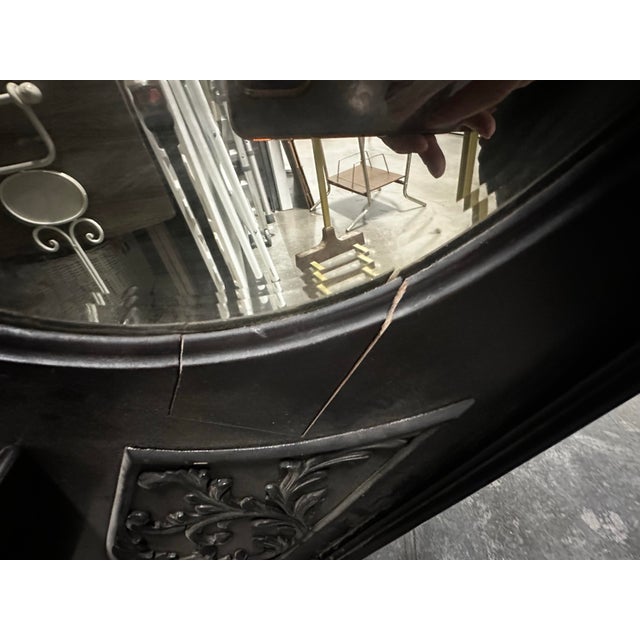Antique Ebonized Victorian Architectural Mirror With 3 Beveled Mirrors & Shelves – Chippendale Revival For Sale - Image 10 of 12