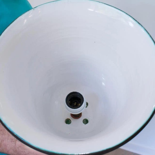 Art Deco Henri Chaumeil Art Deco Ceramic and Chrome Uplight Floor Lamp Torchère, 1930s For Sale - Image 3 of 12