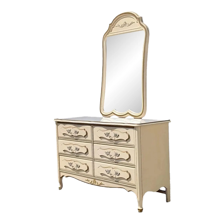 cream and gold dresser Sold***refinished Cream Solid Wood Dresser