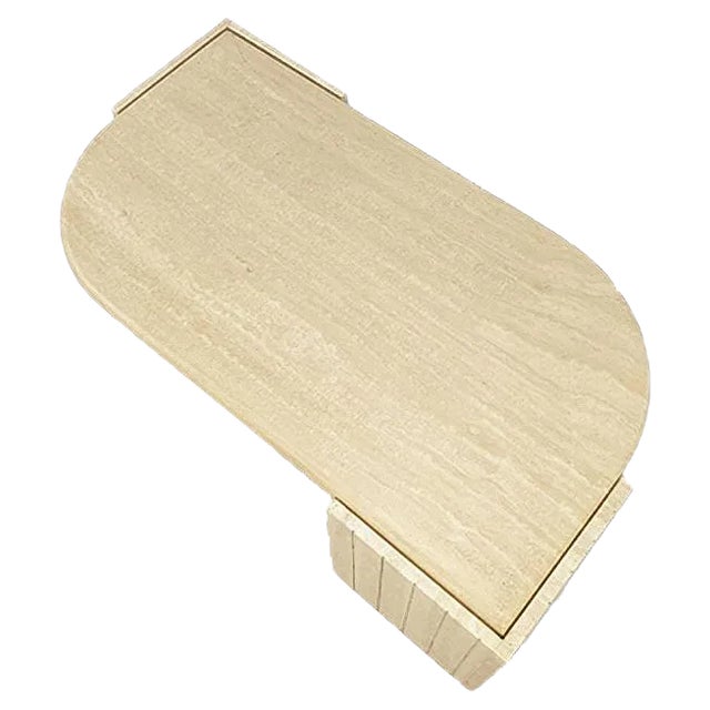 Mid-Century Italian Travertine Coffee Table, 1980s For Sale