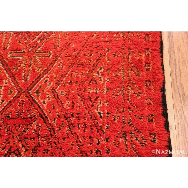 Nazmiyal Collection Double Sided Vintage Red Berber Moroccan Rug For Sale - Image 4 of 12