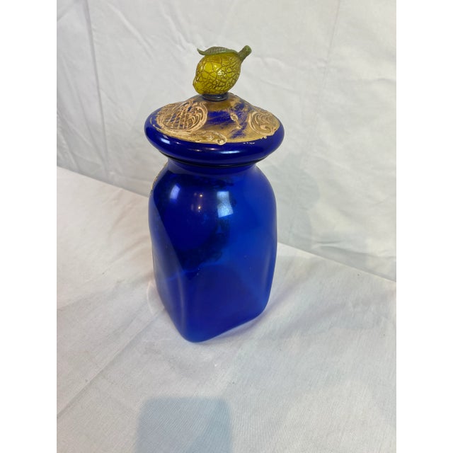 1990s Italian Colbalt Pharmacy Glass Vase For Sale - Image 4 of 13