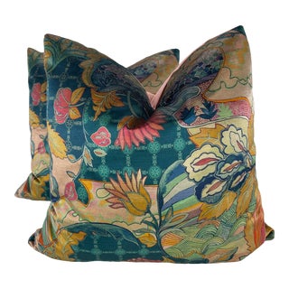 Osborne & Little "Hartfield Velvet" 22" Pillows-A Pair For Sale