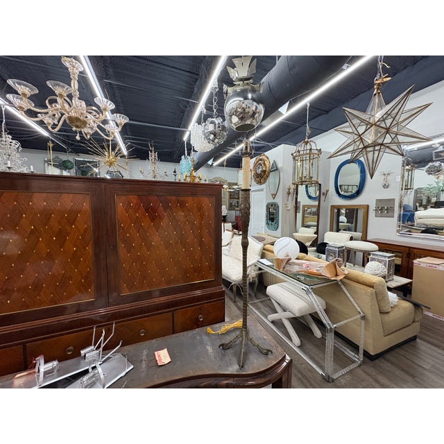 Mid 20th Century P.E. Guerin Bronze Ostrich Leg Lamp For Sale In Houston - Image 6 of 14