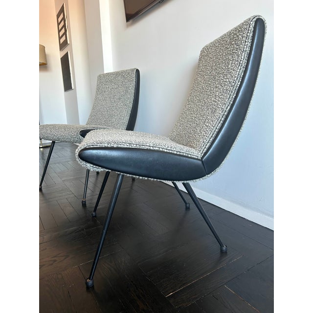 Mid-Century Modern 1950s Attributed to Pierre Paulin Chairs (Pair) Model Cm145 For Sale - Image 3 of 13