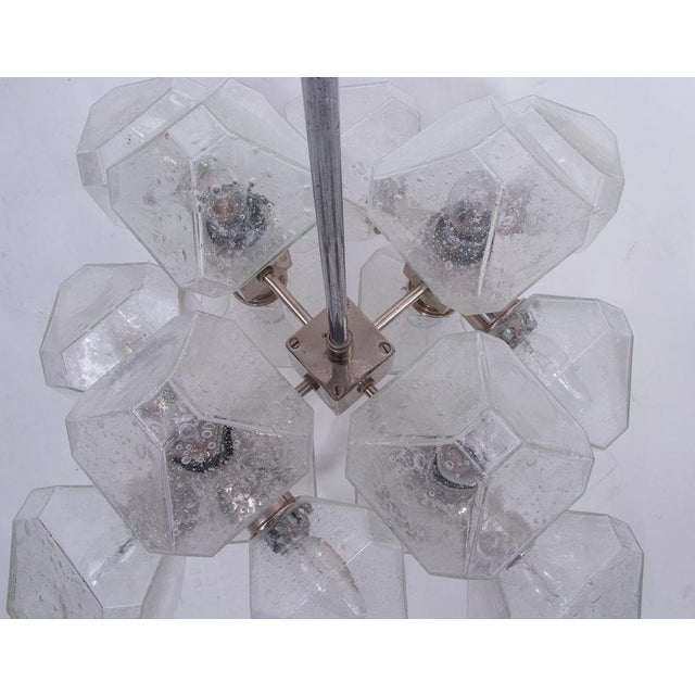 Silver Space Age Sputnik Atomium Glass Chandelier attributed to Cosack, Germany, 1970s For Sale - Image 8 of 10