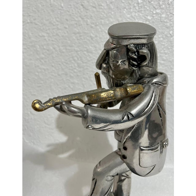 Frank Meisler, Rare Vintage Israeli Judaica Rabbi Klezmer Violinist Sculpture Frank Meisler Art For Sale - Image 9 of 11