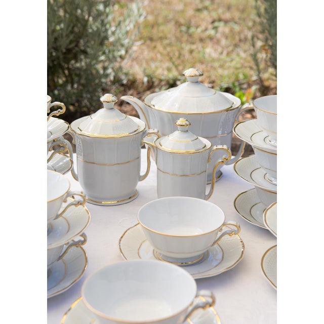 1960s Porcelain Tea Set for 12 from Bernardaud Limoges, 1950s, Set of 27 For Sale - Image 5 of 10