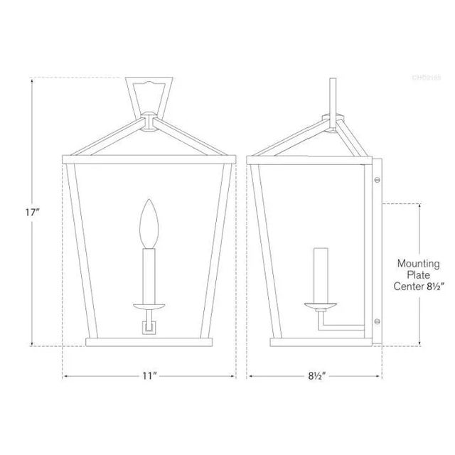 Transitional Chapman & Myers for Visual Comfort Signature Darlana Wall Lantern in Polished Nickel For Sale - Image 3 of 3