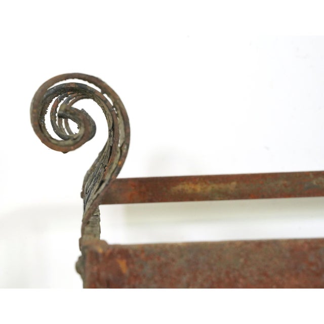Antique Wrought Iron Box Shaped Fireplace Box For Sale - Image 6 of 7