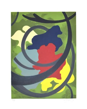 Abstract Composition - Original Screen Print by A. Fanfani - 1972 1972